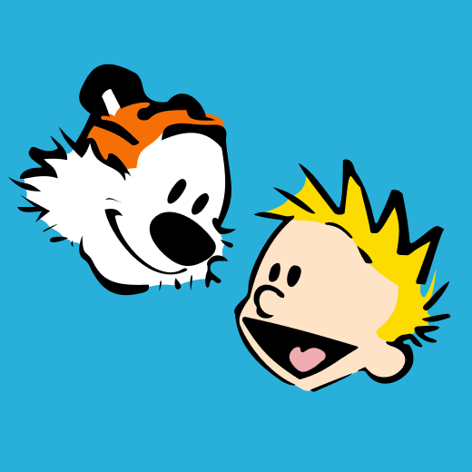 Digital illustration of Calvin and Hobbes