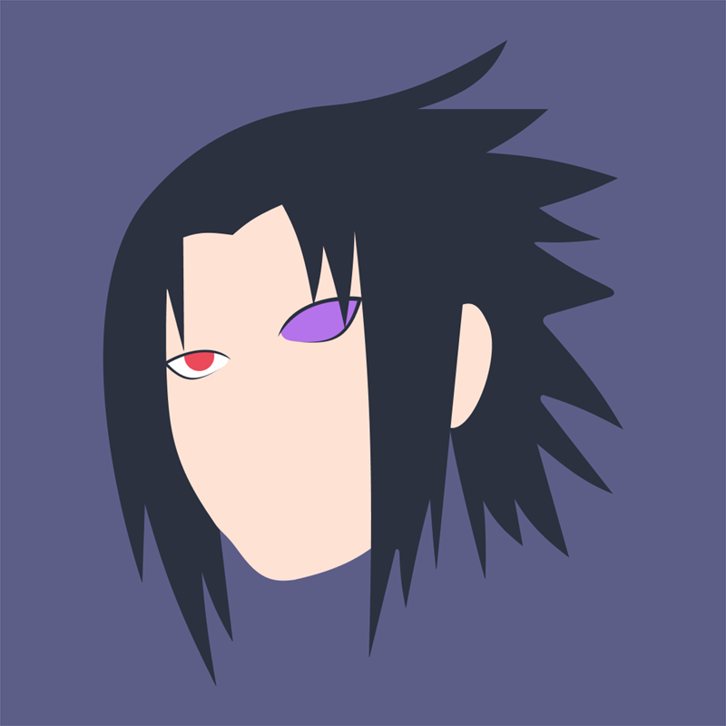 Digital illustration of Sasuke Uchiha
