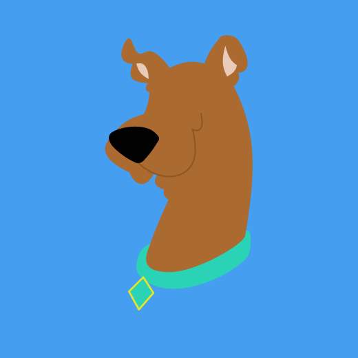Digital illustration of Scooby-Doo
