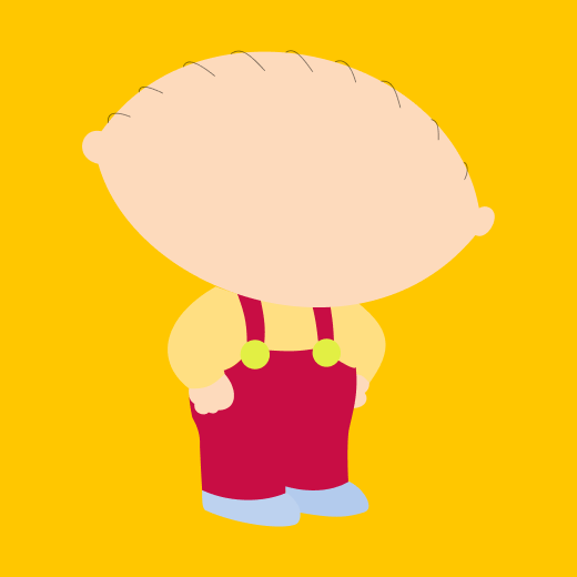 Digital illustration of Stewie Griffin